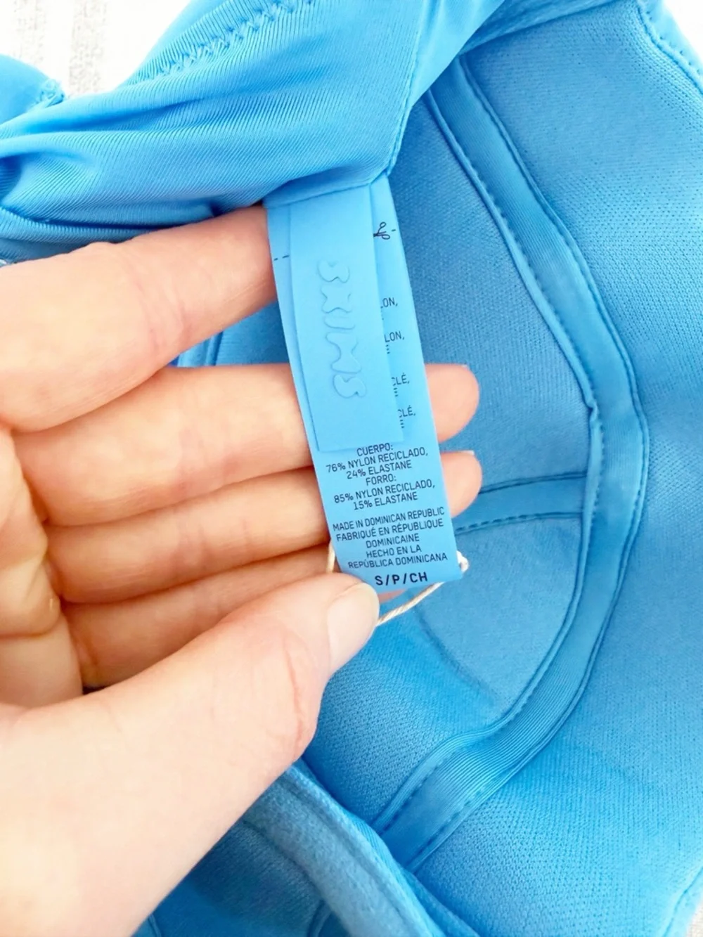 Skims Signature Swim Strapless Underwire Top Tide Size Small